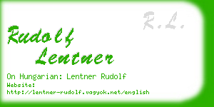 rudolf lentner business card